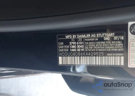 2019 Mercedes-Benz S 560 z USA, uszkodzony, nr VIN WDDUG8DB6KA429525